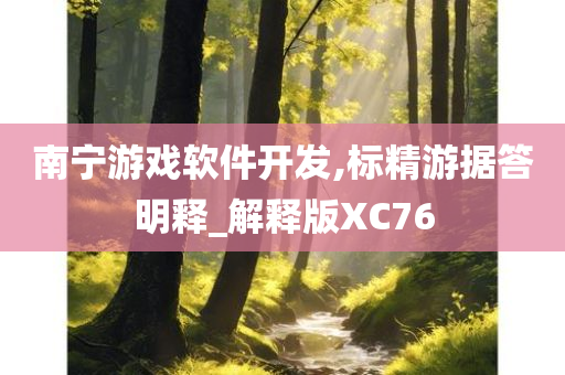 南宁游戏软件开发,标精游据答明释_解释版XC76