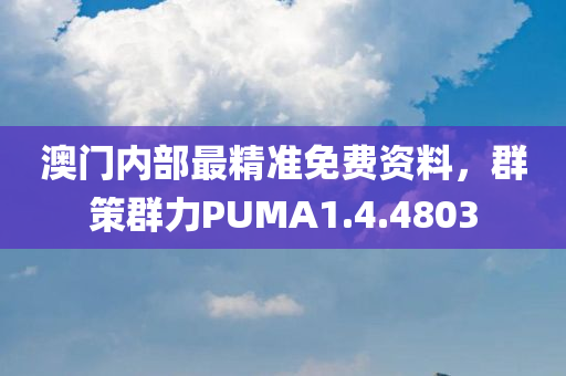 澳门内部最精准免费资料，群策群力PUMA1.4.4803