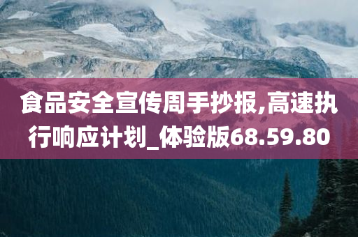 食品安全宣传周手抄报,高速执行响应计划_体验版68.59.80