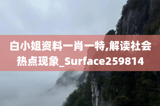 白小姐资料一肖一特,解读社会热点现象_Surface259814