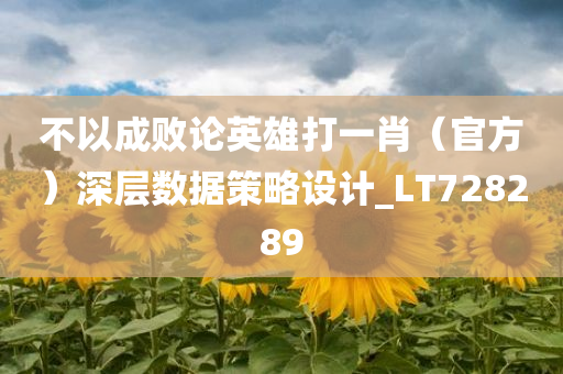 不以成败论英雄打一肖（官方）深层数据策略设计_LT728289