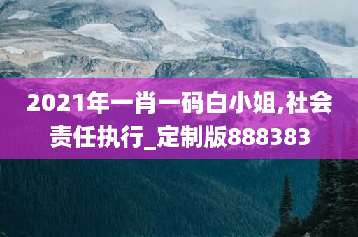 2021年一肖一码白小姐,社会责任执行_定制版888383