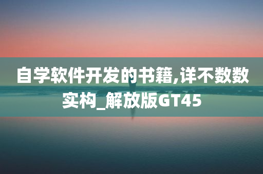 自学软件开发的书籍,详不数数实构_解放版GT45