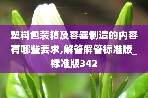 塑料包装箱及容器制造的内容有哪些要求,解答解答标准版_标准版342