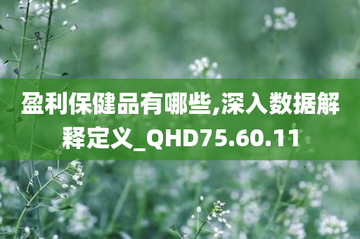 盈利保健品有哪些,深入数据解释定义_QHD75.60.11