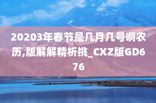 20203年春节是几月几号啊农历,版解解精析挑_CXZ版GD676