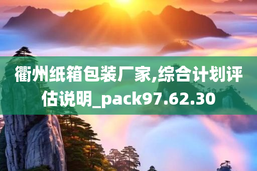 衢州纸箱包装厂家,综合计划评估说明_pack97.62.30