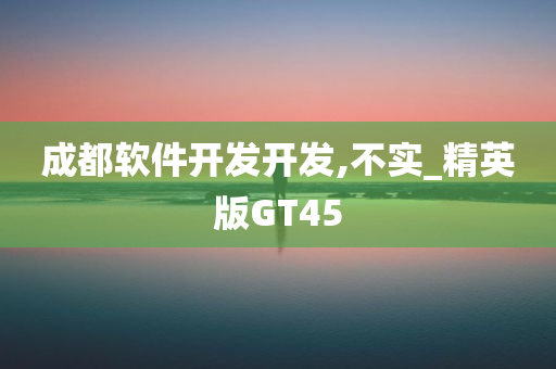 成都软件开发开发,不实_精英版GT45