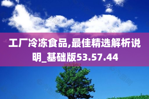 工厂冷冻食品,最佳精选解析说明_基础版53.57.44