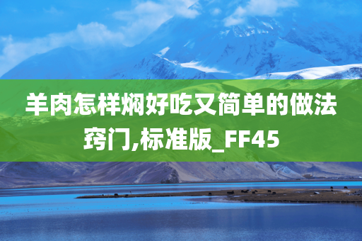 羊肉怎样焖好吃又简单的做法窍门,标准版_FF45