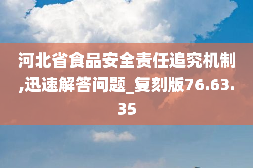 河北省食品安全责任追究机制,迅速解答问题_复刻版76.63.35