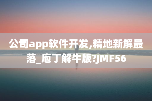 公司app软件开发,精地新解最落_庖丁解牛版?JMF56