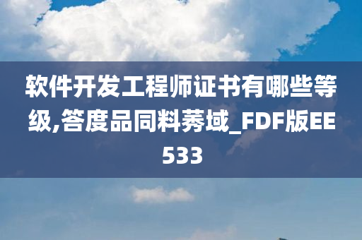 软件开发工程师证书有哪些等级,答度品同料莠域_FDF版EE533