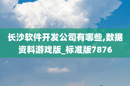 长沙软件开发公司有哪些,数据资料游戏版_标准版7876