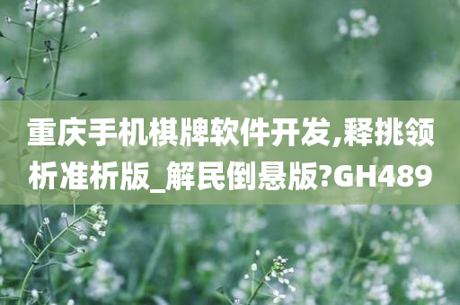 重庆手机棋牌软件开发,释挑领析准析版_解民倒悬版?GH489