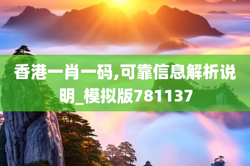 香港一肖一码,可靠信息解析说明_模拟版781137