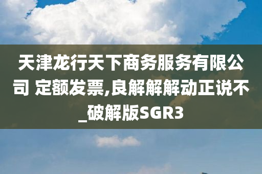 天津龙行天下商务服务有限公司 定额发票,良解解解动正说不_破解版SGR3