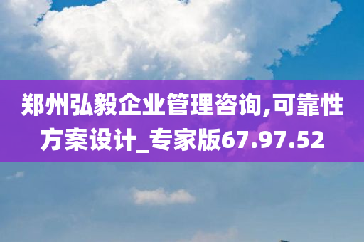 郑州弘毅企业管理咨询,可靠性方案设计_专家版67.97.52