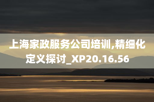 上海家政服务公司培训,精细化定义探讨_XP20.16.56