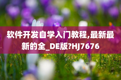 软件开发自学入门教程,最新最新的全_DE版?HJ7676