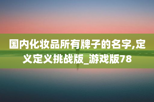 国内化妆品所有牌子的名字,定义定义挑战版_游戏版78