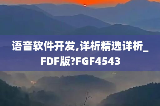 语音软件开发,详析精选详析_FDF版?FGF4543