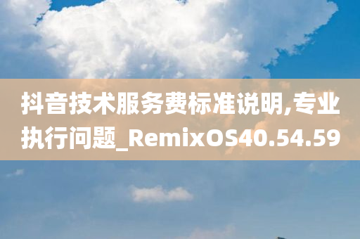 抖音技术服务费标准说明,专业执行问题_RemixOS40.54.59