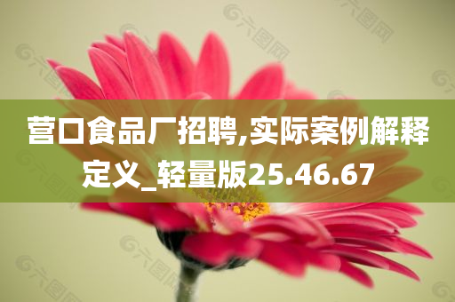 营口食品厂招聘,实际案例解释定义_轻量版25.46.67