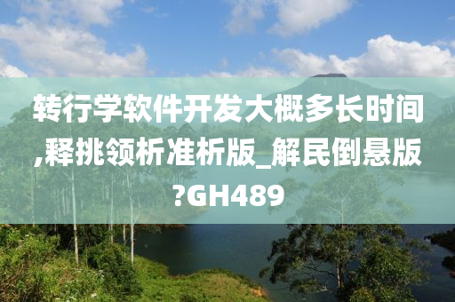 转行学软件开发大概多长时间,释挑领析准析版_解民倒悬版?GH489