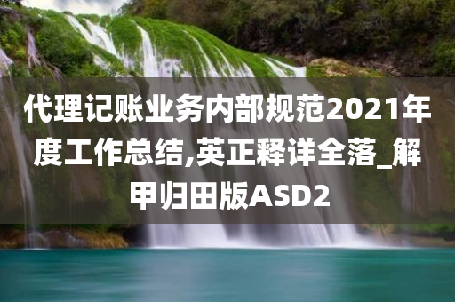 代理记账业务内部规范2021年度工作总结,英正释详全落_解甲归田版ASD2