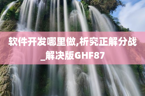 软件开发哪里做,析究正解分战_解决版GHF87