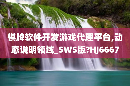 棋牌软件开发游戏代理平台,动态说明领域_SWS版?HJ6667