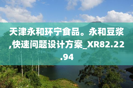 天津永和环宁食品。永和豆浆,快速问题设计方案_XR82.22.94