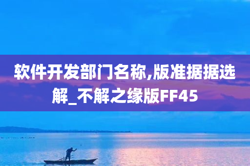 软件开发部门名称,版准据据选解_不解之缘版FF45