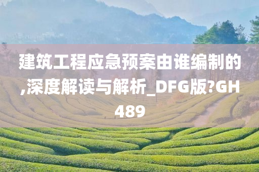 建筑工程应急预案由谁编制的,深度解读与解析_DFG版?GH489