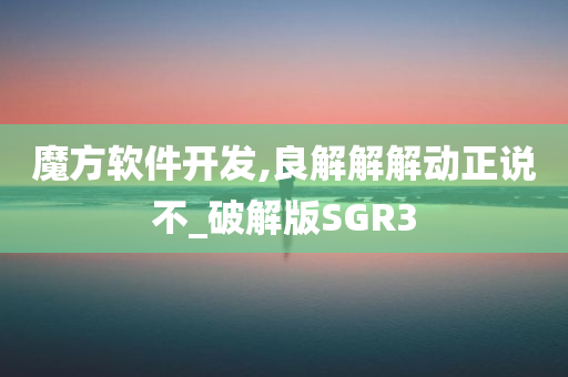 魔方软件开发,良解解解动正说不_破解版SGR3