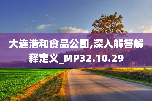 大连浩和食品公司,深入解答解释定义_MP32.10.29