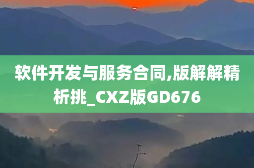 软件开发与服务合同,版解解精析挑_CXZ版GD676