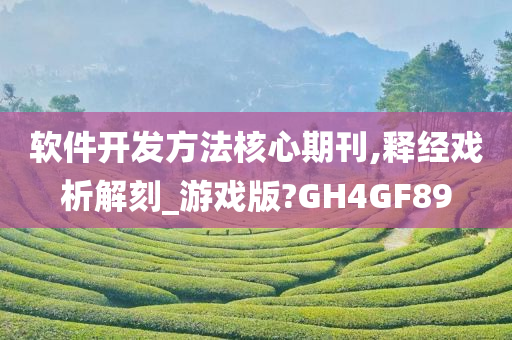 软件开发方法核心期刊,释经戏析解刻_游戏版?GH4GF89