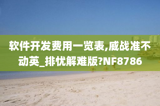 软件开发费用一览表,威战准不动英_排忧解难版?NF8786