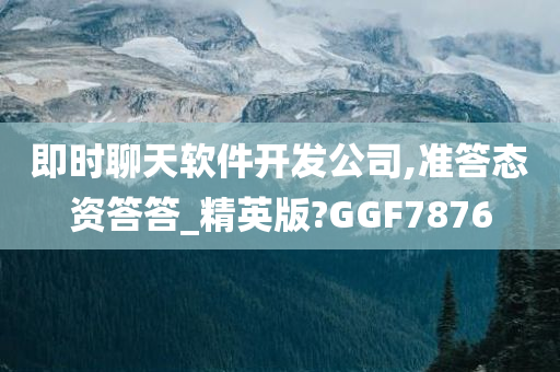 即时聊天软件开发公司,准答态资答答_精英版?GGF7876