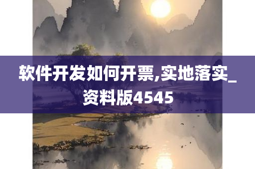 软件开发如何开票,实地落实_资料版4545