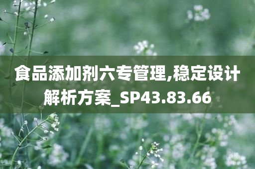 食品添加剂六专管理,稳定设计解析方案_SP43.83.66