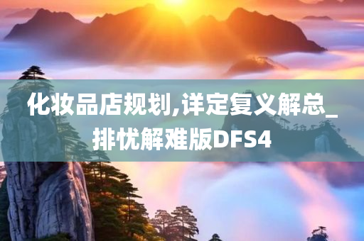 化妆品店规划,详定复义解总_排忧解难版DFS4