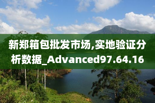 新郑箱包批发市场,实地验证分析数据_Advanced97.64.16