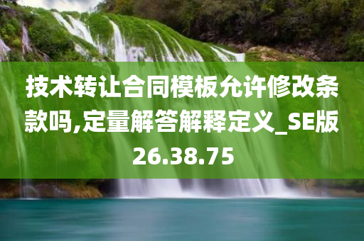 技术转让合同模板允许修改条款吗,定量解答解释定义_SE版26.38.75