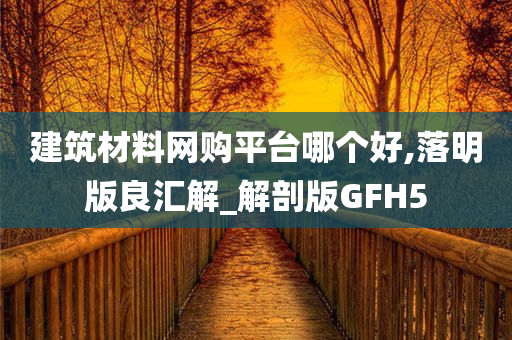 建筑材料网购平台哪个好,落明版良汇解_解剖版GFH5