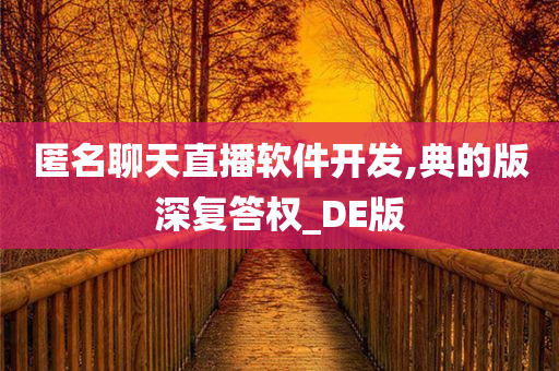 匿名聊天直播软件开发,典的版深复答权_DE版