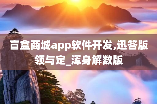 盲盒商城app软件开发,迅答版领与定_浑身解数版