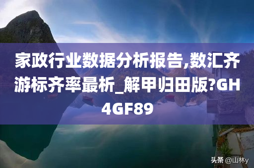 家政行业数据分析报告,数汇齐游标齐率最析_解甲归田版?GH4GF89